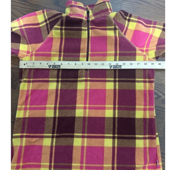 Eddie Bauer Womens Plaid Fleece 1/4 Zip Pullover Top Shirt Size M - Picture 8 of 11